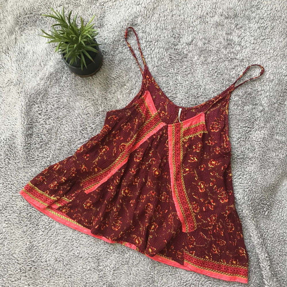 Free People Boho Open Back Spaghetti Strap Tank